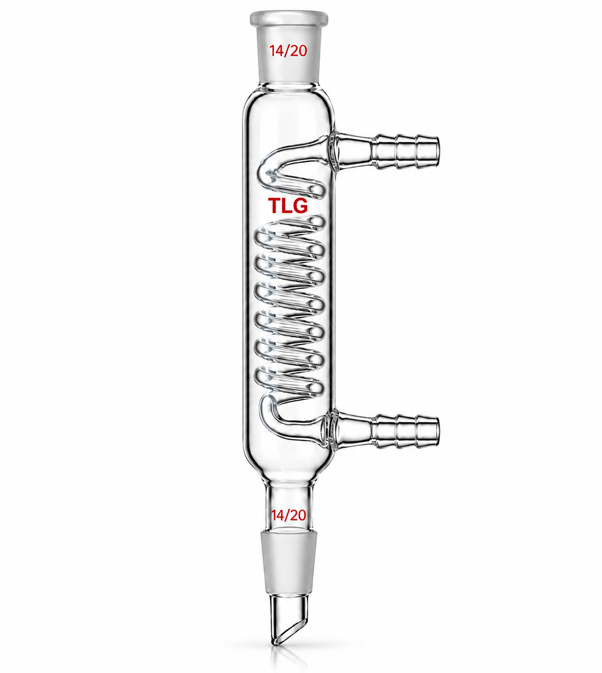 Condenseur, spiral, longueur de gaine 250 mm, joint 24/40, tuyau OD 10 mm
