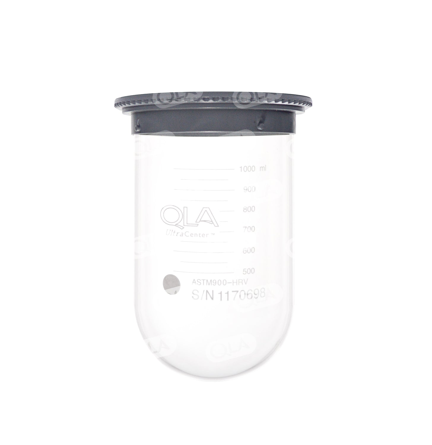 1000mL Clear UltraCenter Precision Glass Easi-Lock Vessel, Hanson Vision compatible (No Graduation Lines)