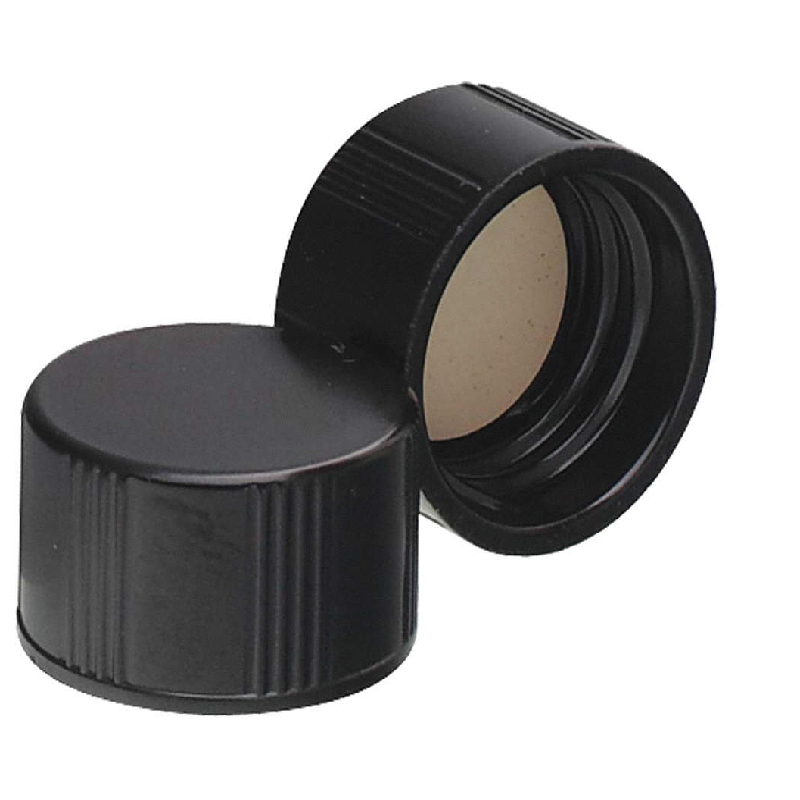 Black Phenolic Caps With PTFE-Faced Rubber Liner for Dram Vials, GPI 8-425