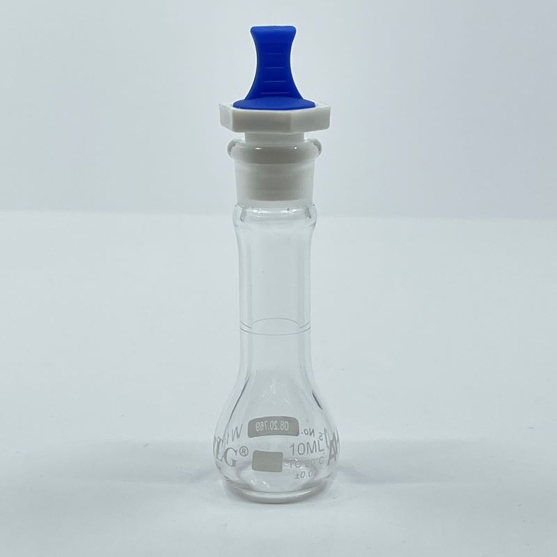Volumetric Flask, 10mL, Heavy Duty, Wide Mouth, Clear, PE Stopper# 13, Class A, As Per USP Standards
