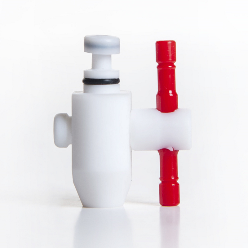PTFE Stopcock Assembly for Straight Bore PTFE Stopcock Burets, Funnel Filled - Educational Grade, 25 mL and 50mL