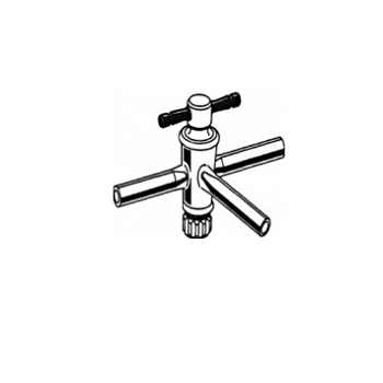 Stopcock, 1:5 PTFE, T-Bore 2mm, Plug Size 15.2/30