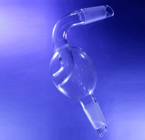 Splash Head, Pear Shape Sloping 19/22 Cone size to fit flask, 19/22 cone size to fit condenser