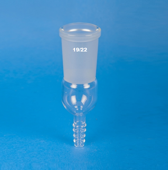 Adapter, Inlet (Straight), Outer Joint (Socket Joint), 19/22 joint, 8mm Hose connection
