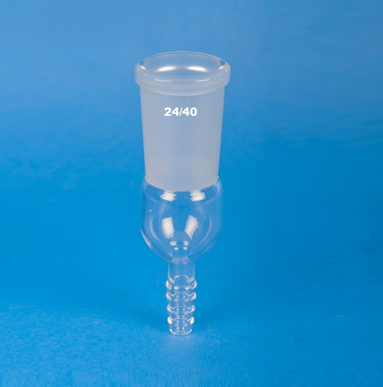 Adapter, Inlet (Straight), Outer Joint (Socket Joint), 24/40 joint, 8mm Hose connection