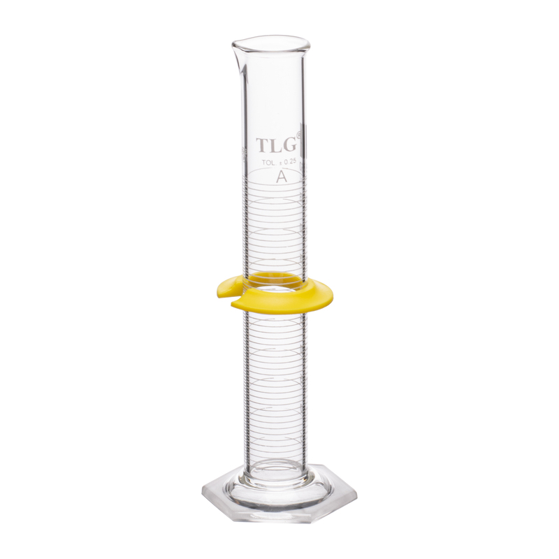 Cylinders, To Deliver (TD) Class A, White Scale, With Single Metric Graduations, Bumper, Capacity 50mL, Graduation Interval 3 to 50, Tolerance ±0.25, As Per USP Standards