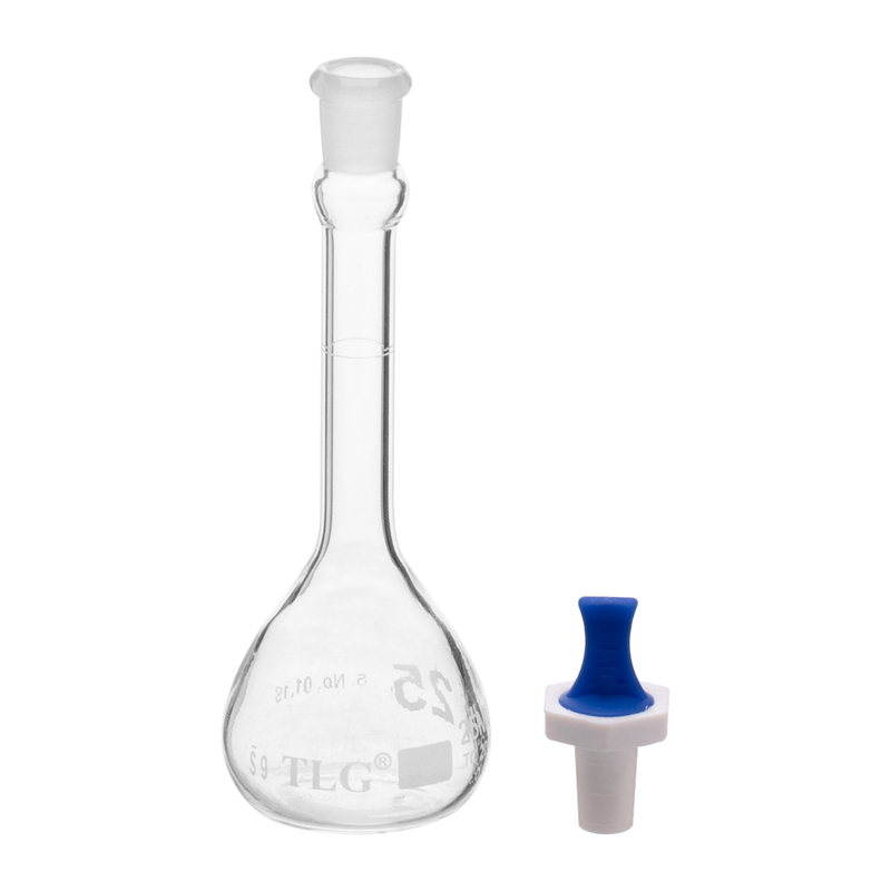 Volumetric Flask, 25mL, Narrow Mouth, PE Stopper#9, Class A ,USP Standards
