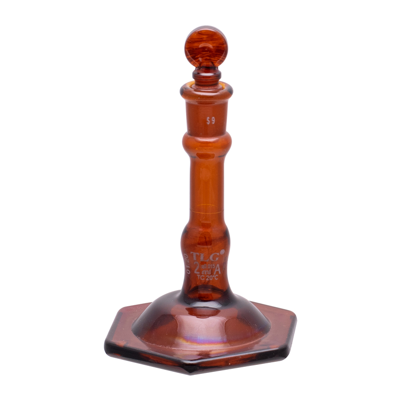 Volumetric Flask Amber, Micro, Glass Stoppers, 2mL, As Per USP Standards