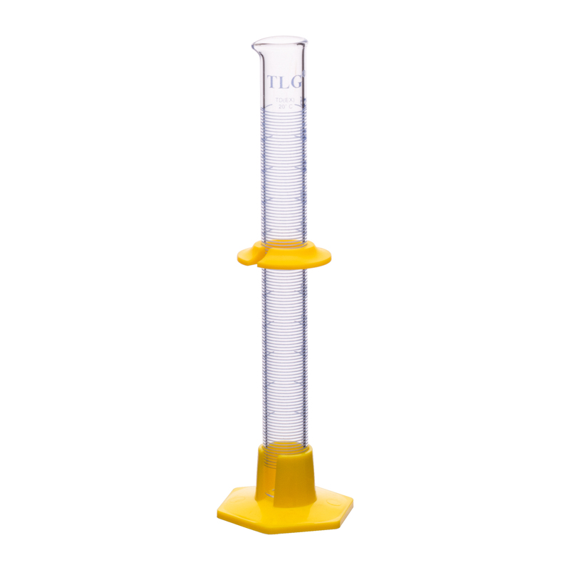 Cylinders, To Deliver, Single Metric Scale, With Bumper Guard, Plastic Hexagonal Base , Capacity 25mL, Graduation Interval 1 to 25