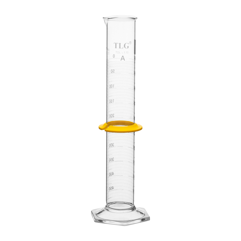 Cylinders, To Contain (TC) Class A, White Scale, With Double Metric Graduations, Bumper, Capacity 500mL, Graduation Interval 25 to 500, Tolerance ±1.10, As Per USP Standards