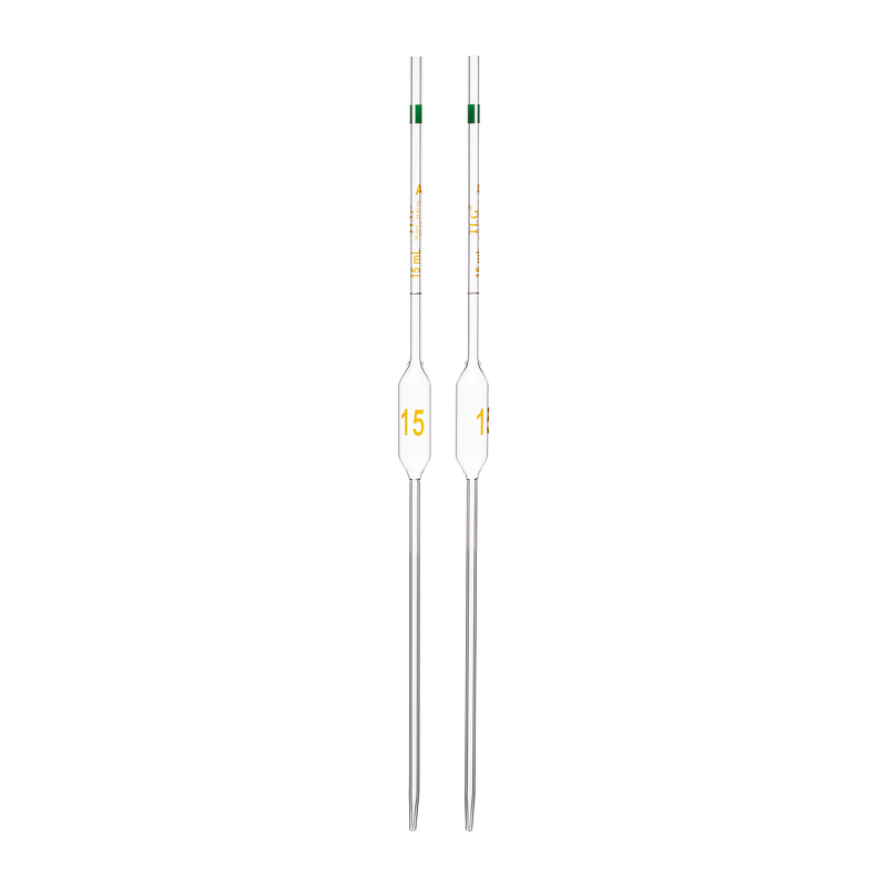 Pipette Volumetric, With One Mark, Accuracy As Per Class A, Capacity(mL) 15, Individually Serialized, Tolerance ± 0.03 mL, As Per USP Standards