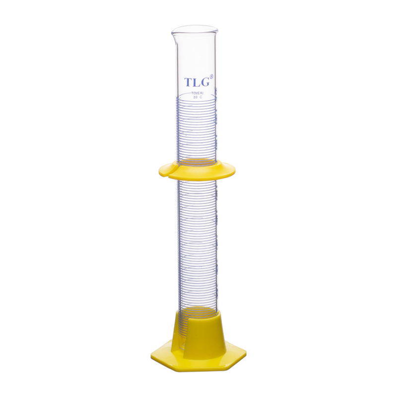 Cylinders, To Deliver, Single Metric Scale, With Bumper Guard, Plastic Hexagonal Base , Capacity 100mL, Graduation Interval 2 to 100
