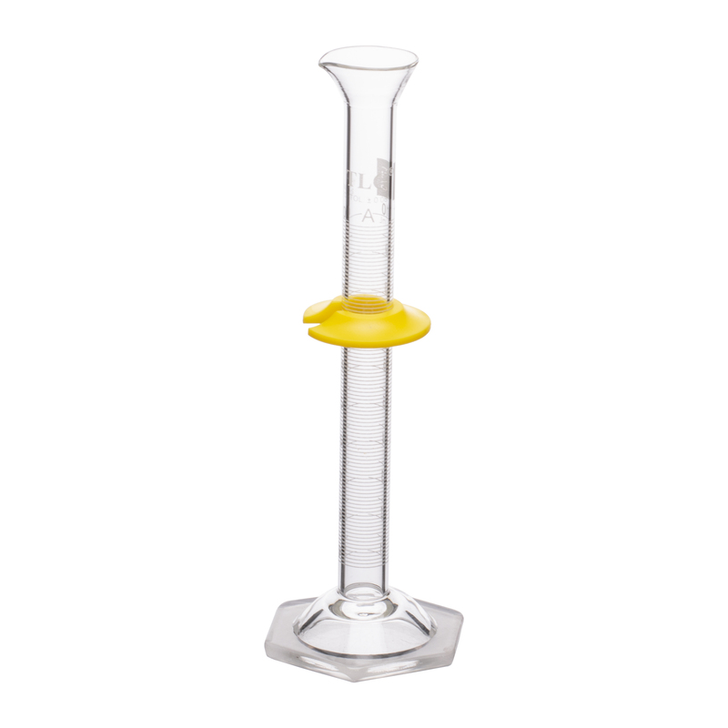 Cylinders, To Contain (TC) Class A, White Scale, With Double Metric Graduations, Bumper, Capacity 10mL, Graduation Interval 1 to 10, Tolerance ±0.08, As Per USP Standards