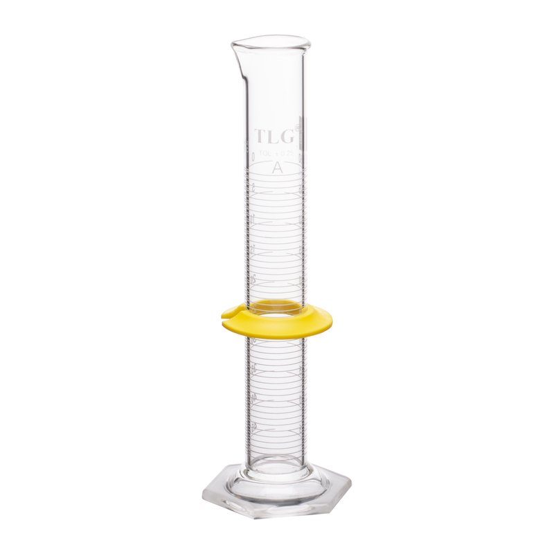 Cylinders, To Delivery (TD) Class A, White Scale, With Double Metric Graduations, Bumper, Capacity 50mL, Graduation Interval 3 to 50, Tolerance ±0.25, As Per USP Standards