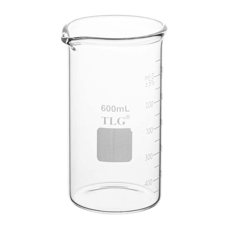 Beaker, Tall Form, with Spout, Graduated, 600 mL