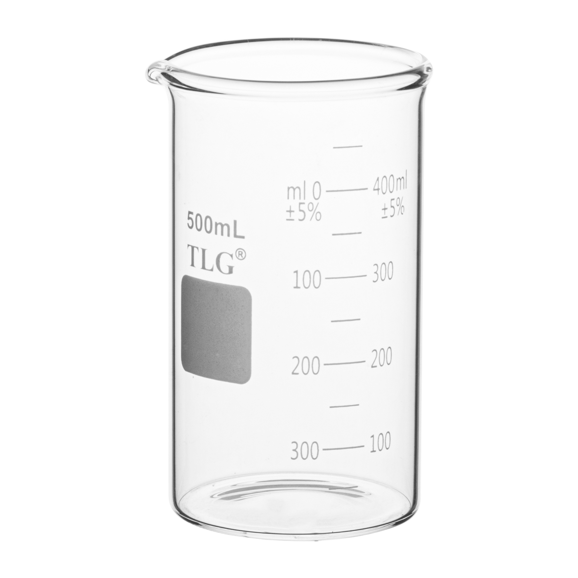 Beaker, Tall Form, with Spout, Graduated, 500 mL