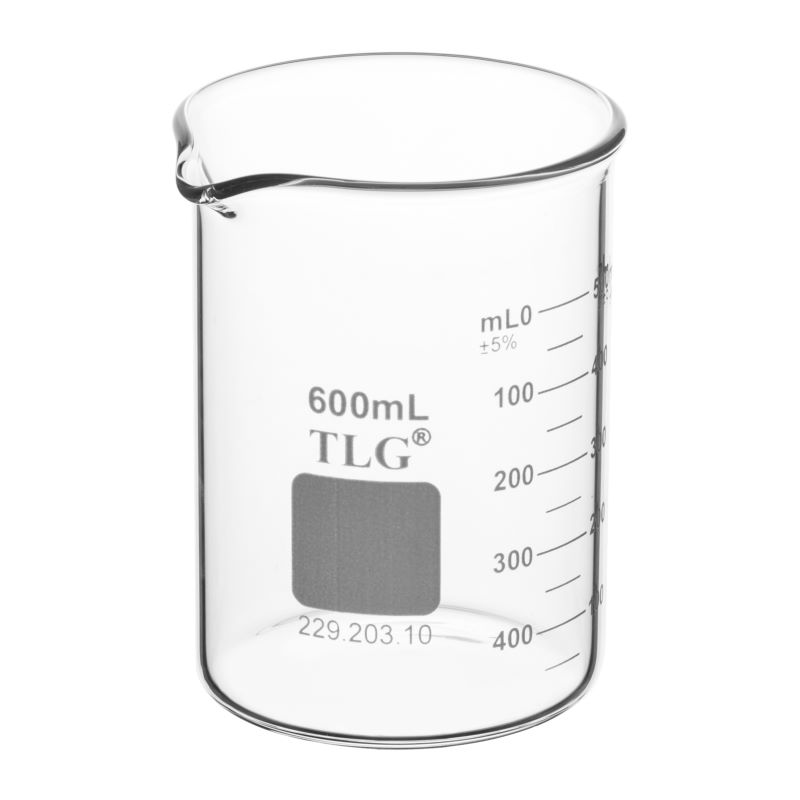 Heavy Duty, Low Form, Graduated Beaker, 600mL