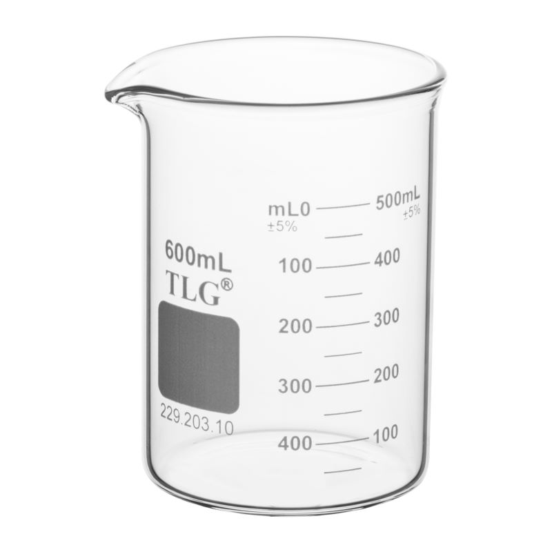 Heavy Duty, Low Form, Graduated Beaker, 600mL