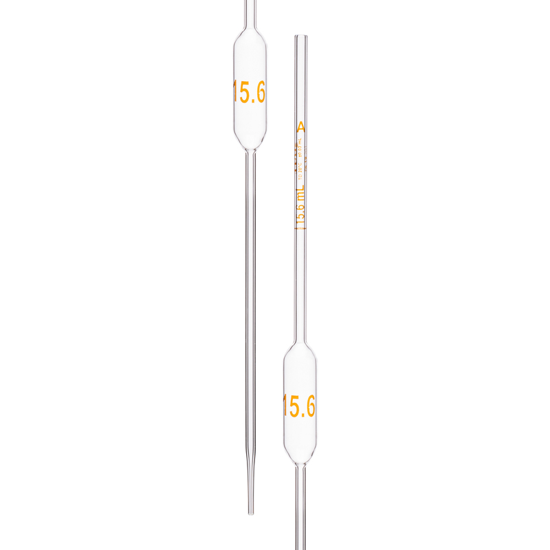 Pipette Volumetric, With One Mark, Accuracy As Per Class A, Capacity(mL) 15.6, Individually Serialized, Tolerance ±0.03 mL, As Per USP Standards