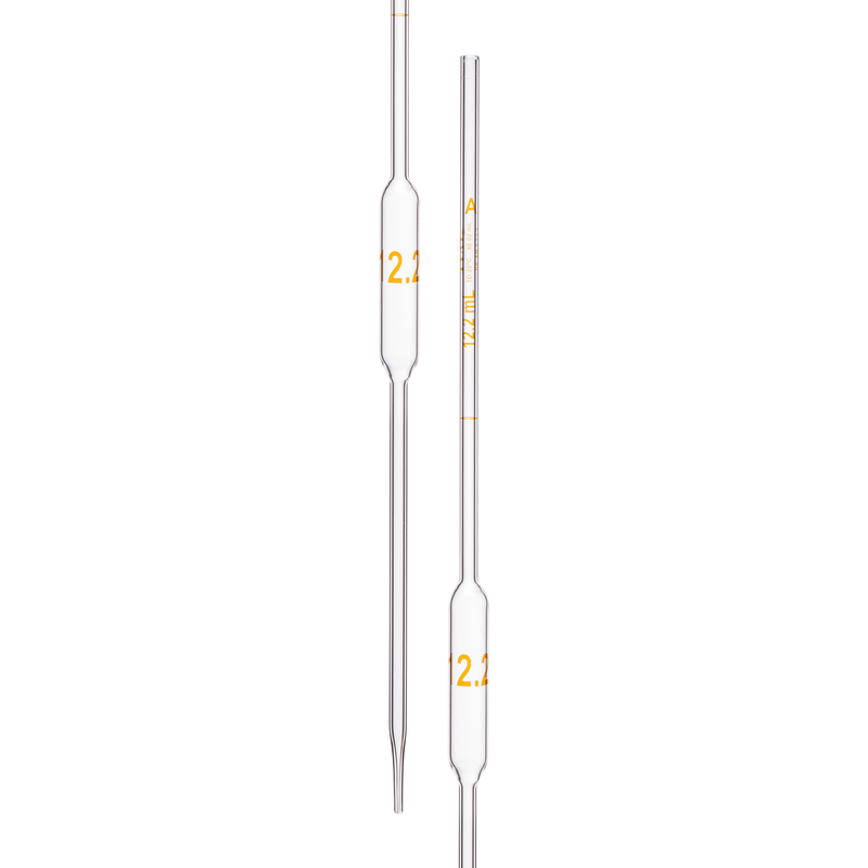 Pipette Volumetric, With One Mark, Accuracy As Per Class A, Capacity(mL) 12.2, Individually Serialized ,Tolerance ± 0.02 mL, As Per USP Standards