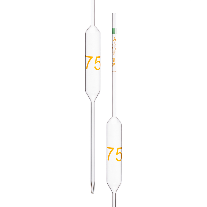 Pipette Volumetric, With One Mark, Accuracy As Per Class A, Capacity(mL) 75, Non Serialized, Tolerance ±0.05 mL, As Per USP Standards
