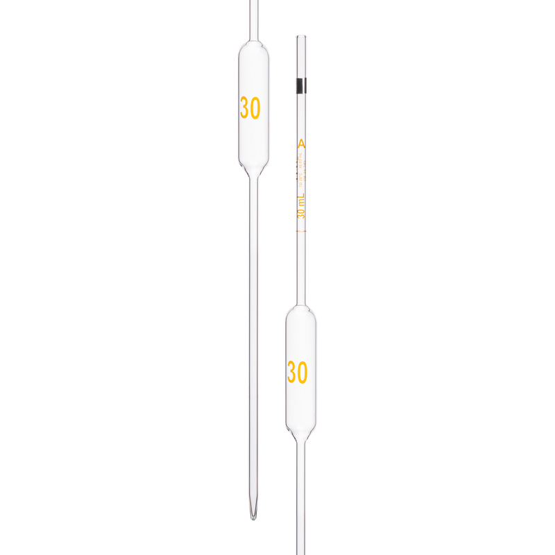 Pipette Volumetric, With One Mark, Accuracy As Per Class A, Capacity(mL) 30, Non Serialized, Tolerance ± 0.03 mL, As Per USP Standards
