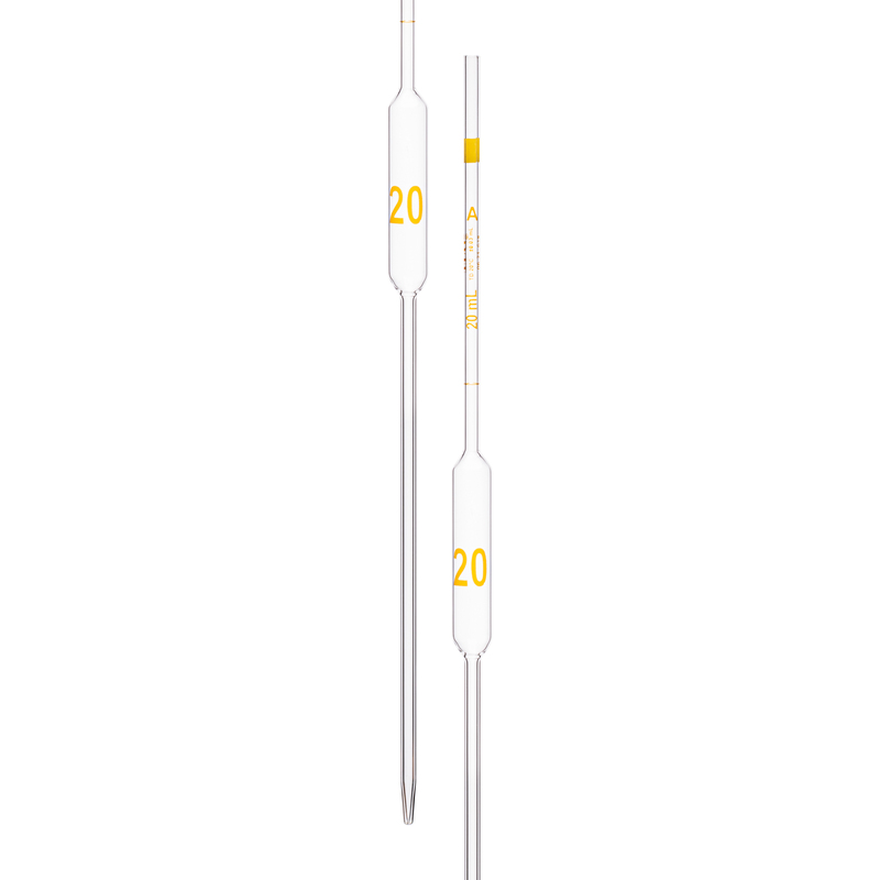 Pipette Volumetric, With One Mark, Accuracy As Per Class A, Capacity(mL) 20, Non Serialized, Tolerance ± 0.03 mL, As Per USP Standards