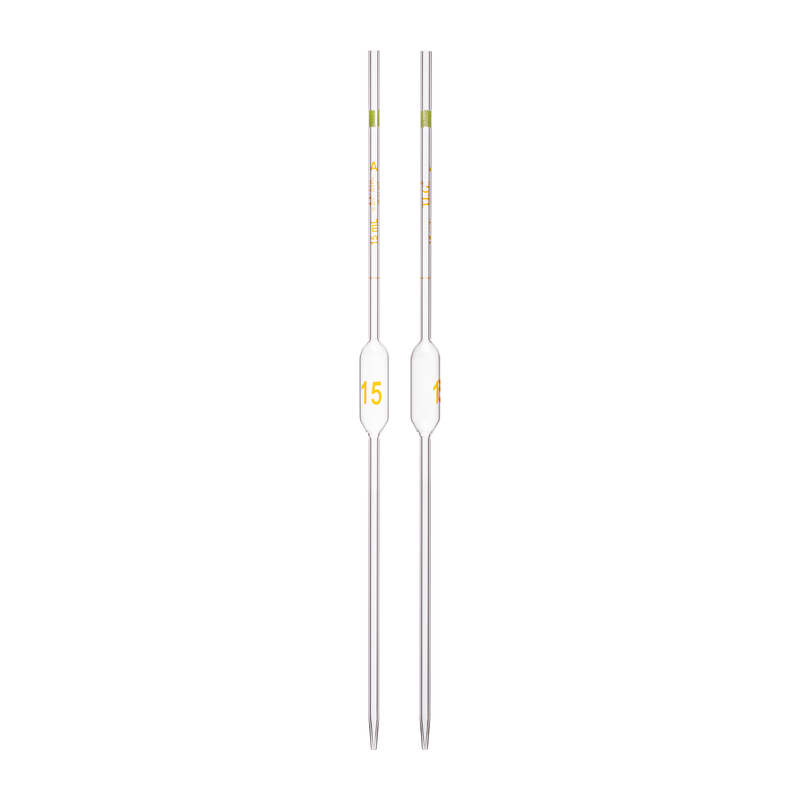 Pipette Volumetric, With One Mark, Accuracy As Per Class A, Capacity(mL) 15, Non Serialized, Tolerance ± 0.03 mL, As Per USP Standards