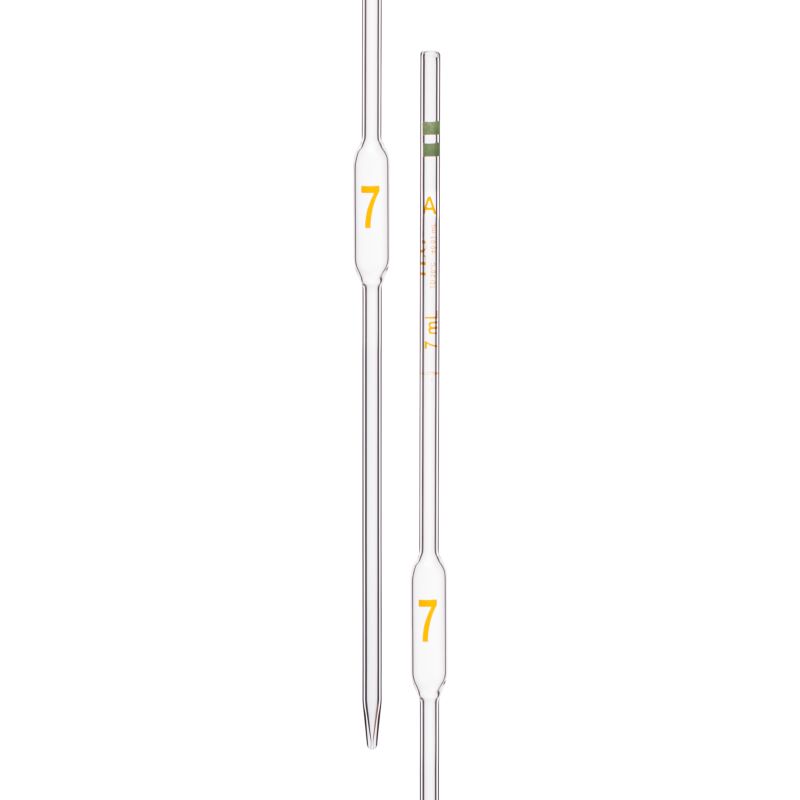 Pipette Volumetric, With One Mark, Accuracy As Per Class A, Capacity(mL) 7, Non Serialized, Tolerance ± 0.01 mL, As Per USP Standards