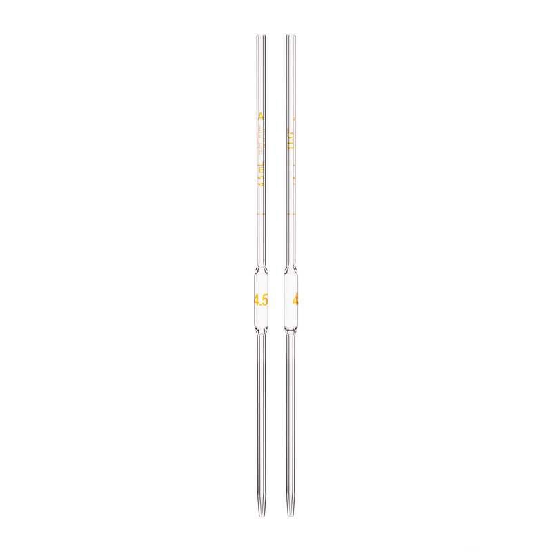 Pipette Volumetric, With One Mark, Accuracy As Per Class A, Capacity(mL) 4.5, Non Serialized, Tolerance ± 0.01 mL, As Per USP Standards