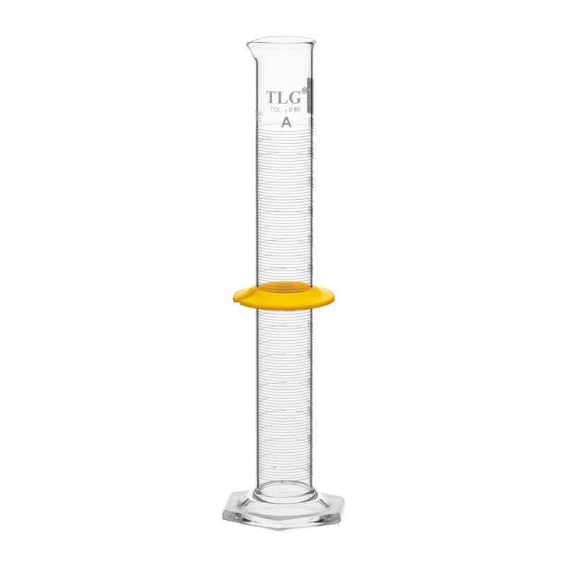 Cylinders, To Deliver (TD) Class A, White Scale, With Single Metric Graduations, Bumper, Capacity 250mL, Graduation Interval 10 to 250, Tolerance ±0.80, As Per USP Standards