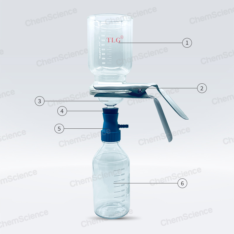 Microfiltration Assembly with Fritted Glass Support 90 mm, with 1000 ml Glass Funnel