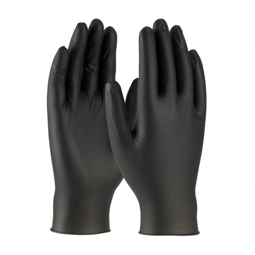 Gants en nitrile de qualité industrielle, Grand, 6 mil, NOIR