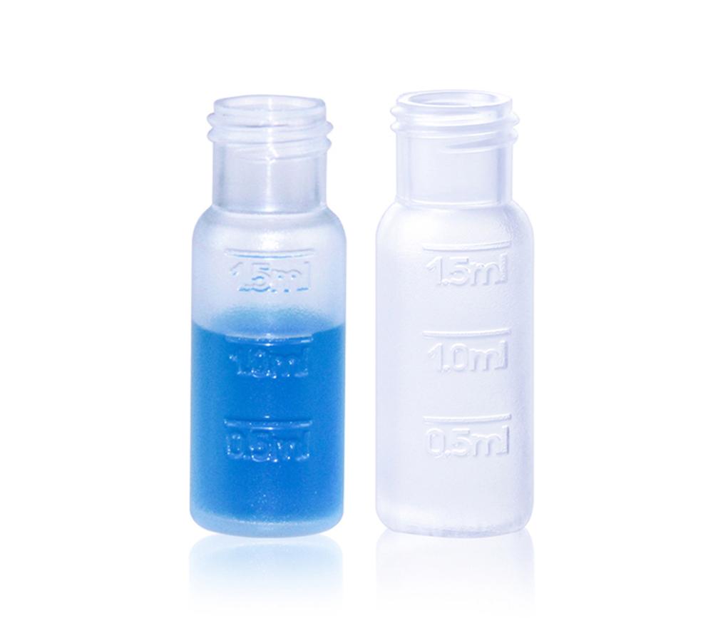 2mL 9-425 Wide Opening PP Screw Vial with Graduations Transparent . 12x32 mm, 100pcs/pk.