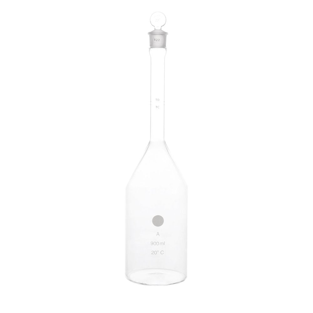 900mL Volumetric Flask, Class A, Calibrated to 20°C